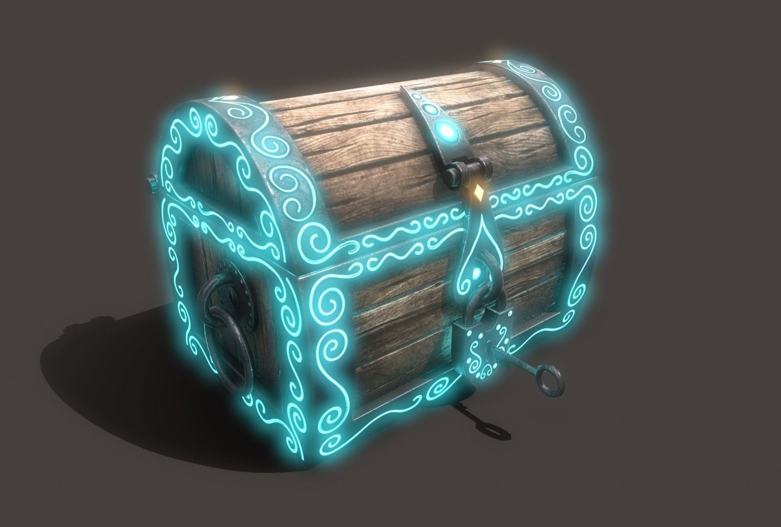 magic chest Low-poly 3D model_5