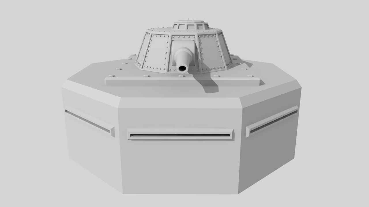 WW II pillbox blockhaus Low-poly 3D model_6