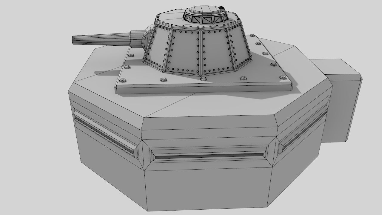 WW II pillbox blockhaus Low-poly 3D model_11