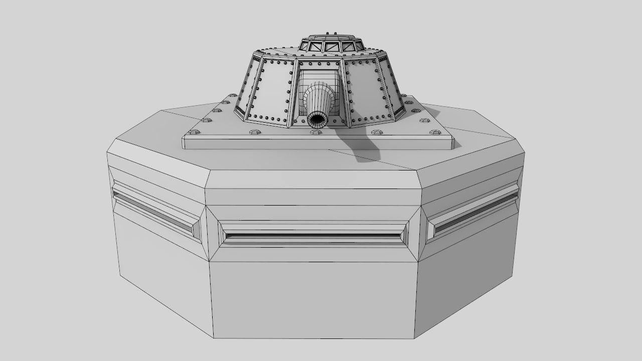 WW II pillbox blockhaus Low-poly 3D model_8