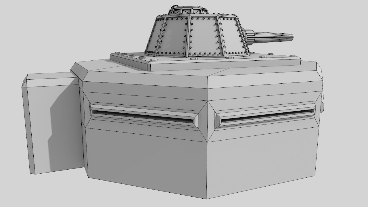 WW II pillbox blockhaus Low-poly 3D model_13