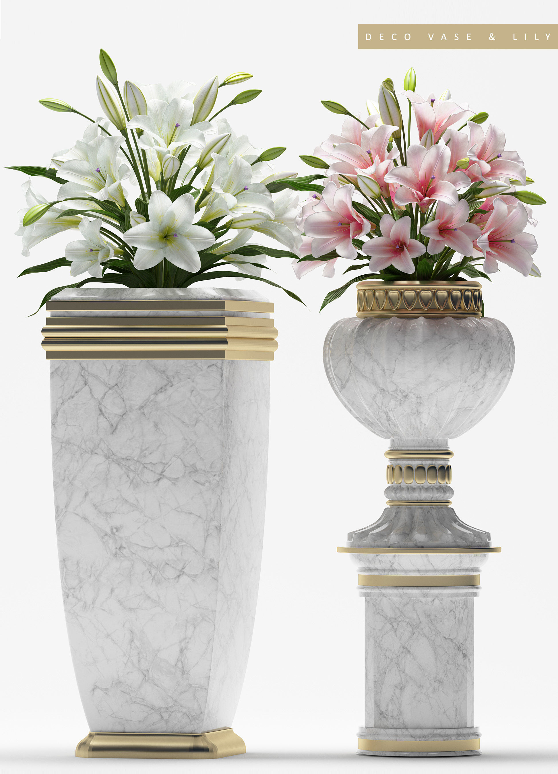 DECORATIVE VASE AND LILY 3D model_1