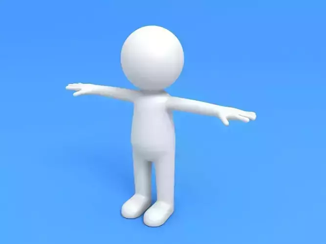 Stick Man Character Low-poly 3D model