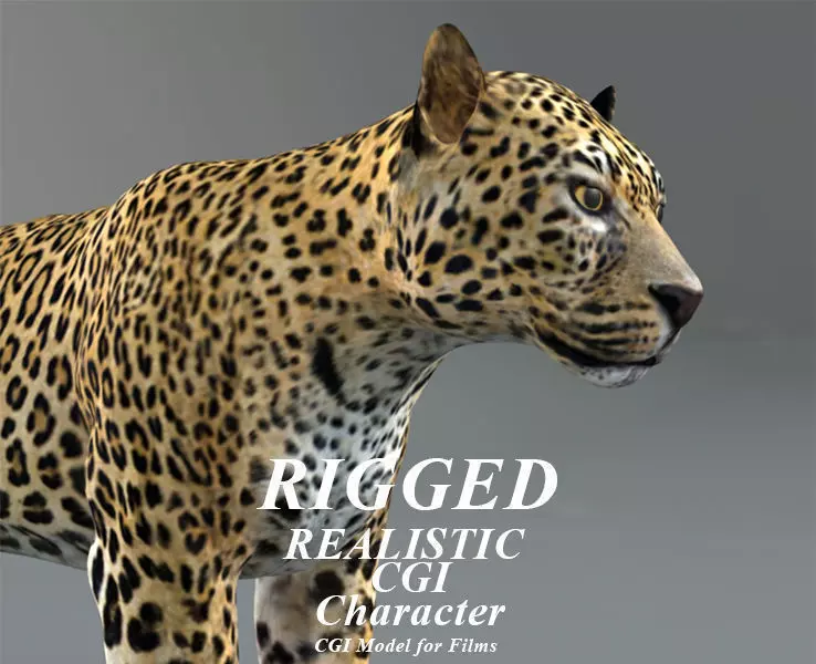 Leopard rigged 3D model_0