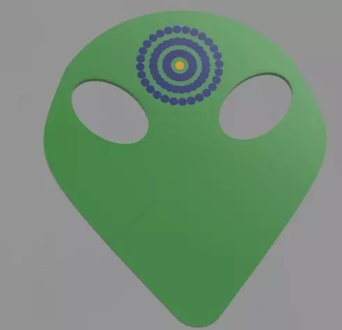 Alien Guitar pick with Grip texture 3D print model_0