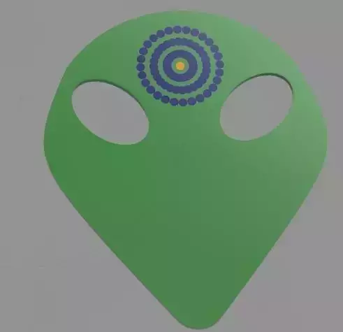 Alien Guitar pick with Grip texture 3D print model