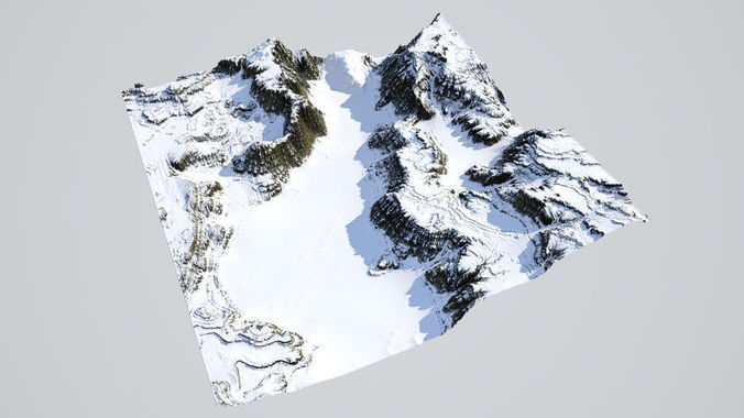 Detailed Canyon Model - Snow 3D model