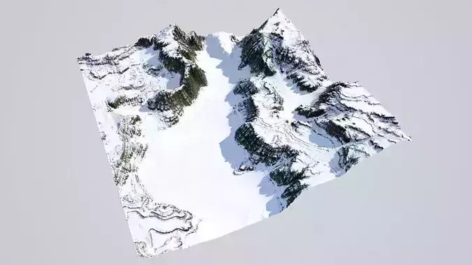 Detailed Canyon Model - Snow 3D model