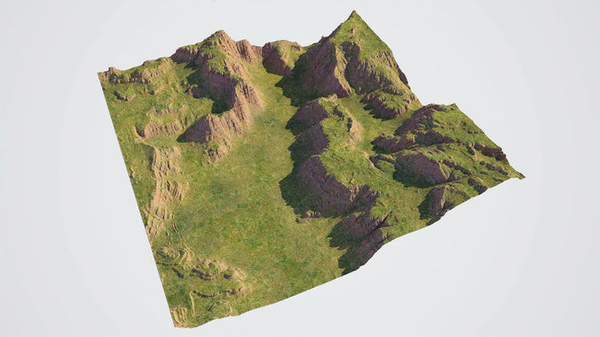Detailed Canyon Model - Grass 3D model