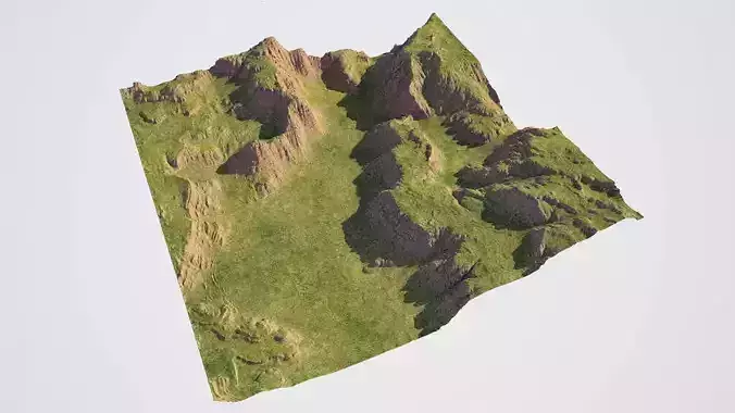Detailed Canyon Model - Grass 3D model