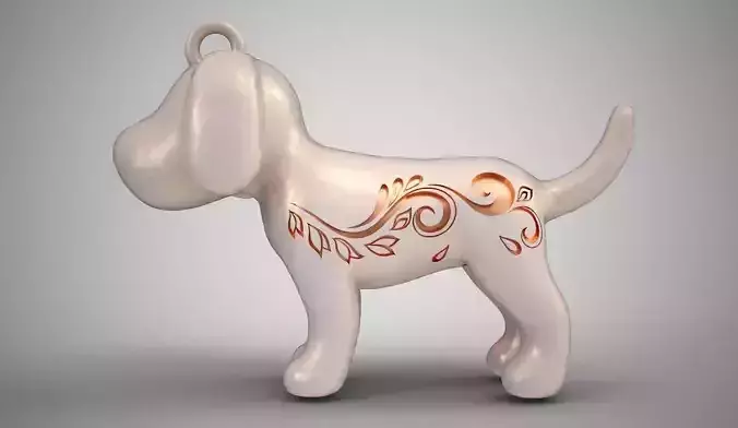 Patterned Flower Dog Necklace