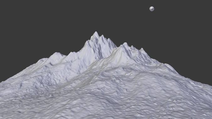 Mountain Model 3D with moon in sky 3D model