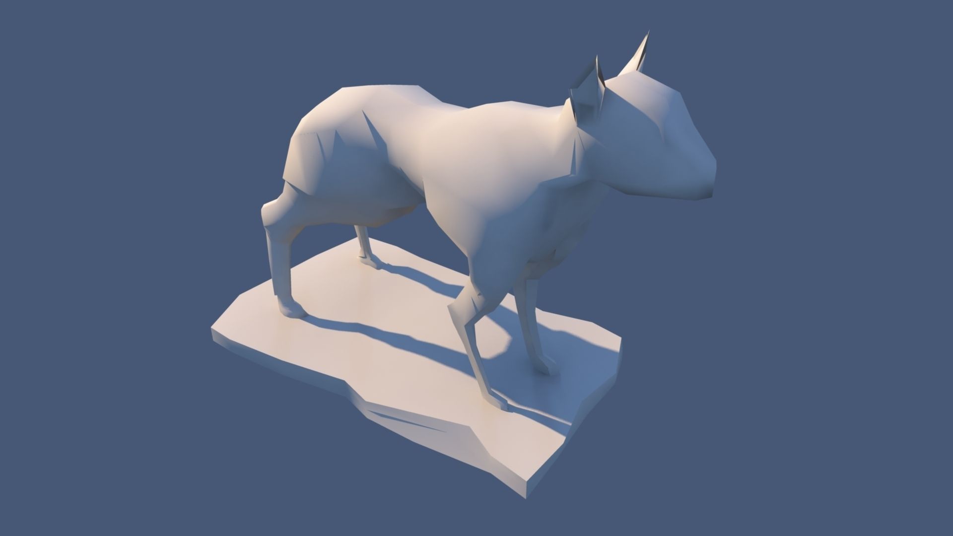 Dog Sculpture Low-poly 3D model_0