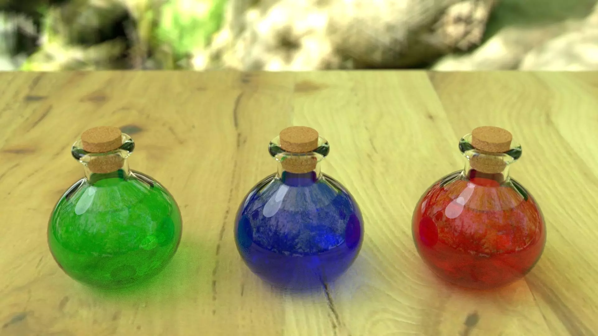 Potion Bottle Low-poly 3D model_0