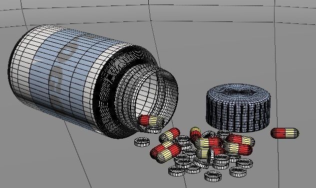 Medical Tablets Bottle 3D model_1