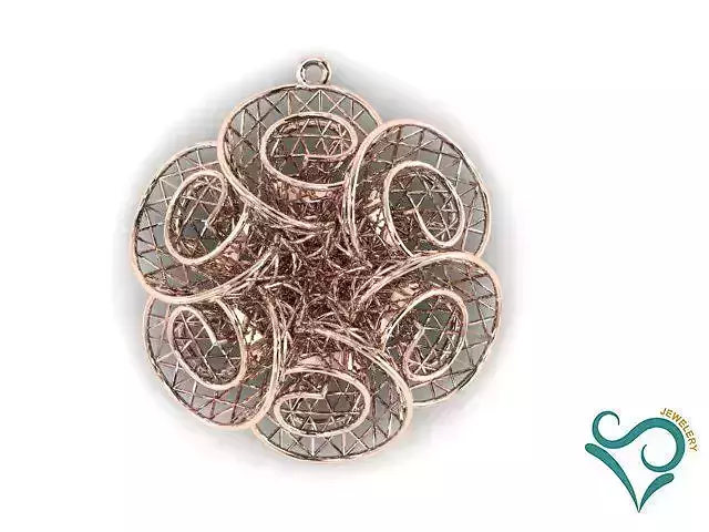 Golden flower pendant 3d print model