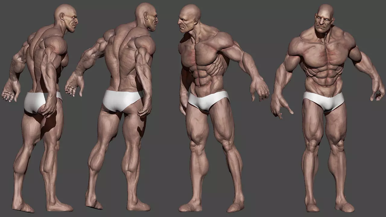 Human Male Character Low-poly 3D model_0
