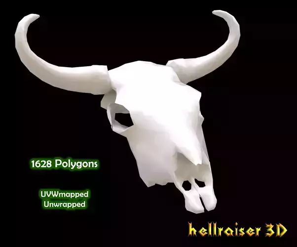 Cow Skull Low-poly 3D model