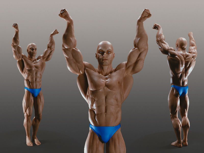 Male Bodybuilder A 3D model_3