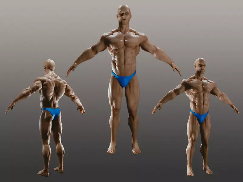 Male Bodybuilder A 3D model_0