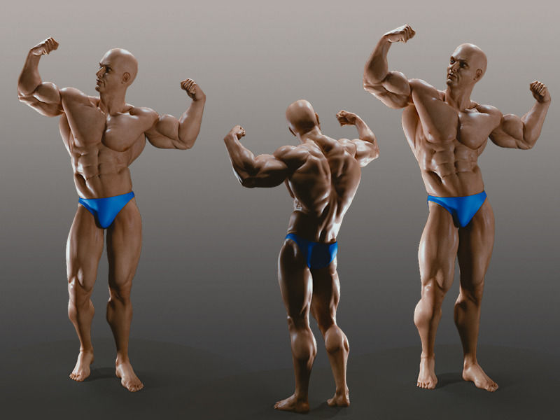 Male Bodybuilder A 3D model_2