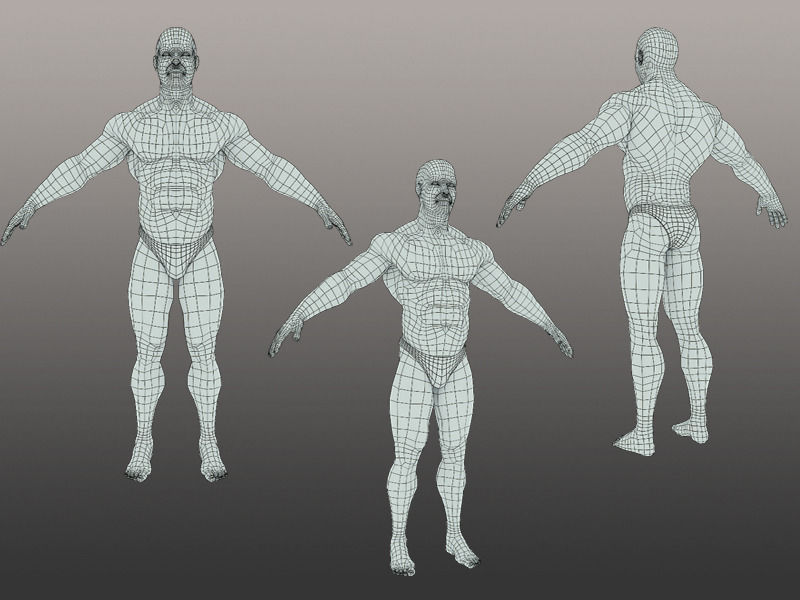 Male Bodybuilder A 3D model_1