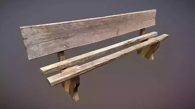 Old worn wooden garden bench