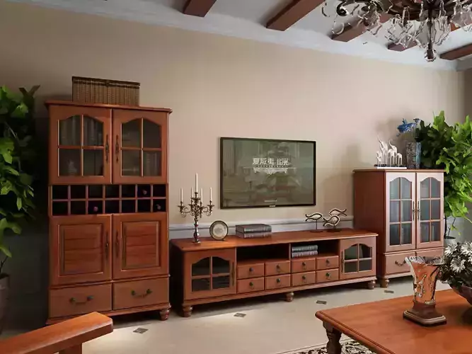 The combination of the TV cabinet