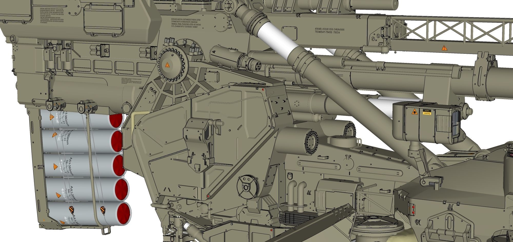 Sci fi cannon 380mm 3D model_30