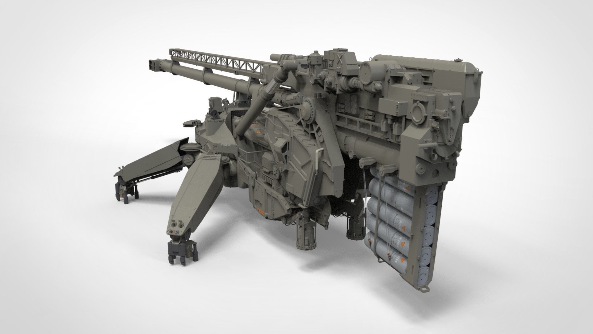 Sci fi cannon 380mm 3D model_5