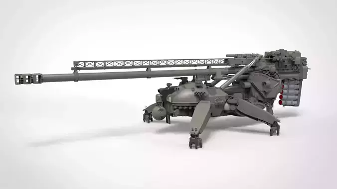 Sci fi cannon 380mm 3D model