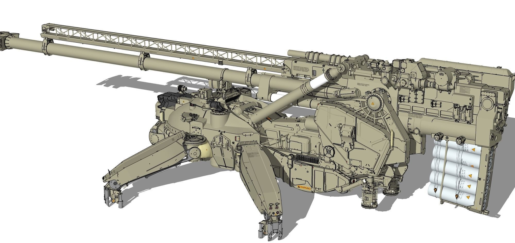 Sci fi cannon 380mm 3D model_25