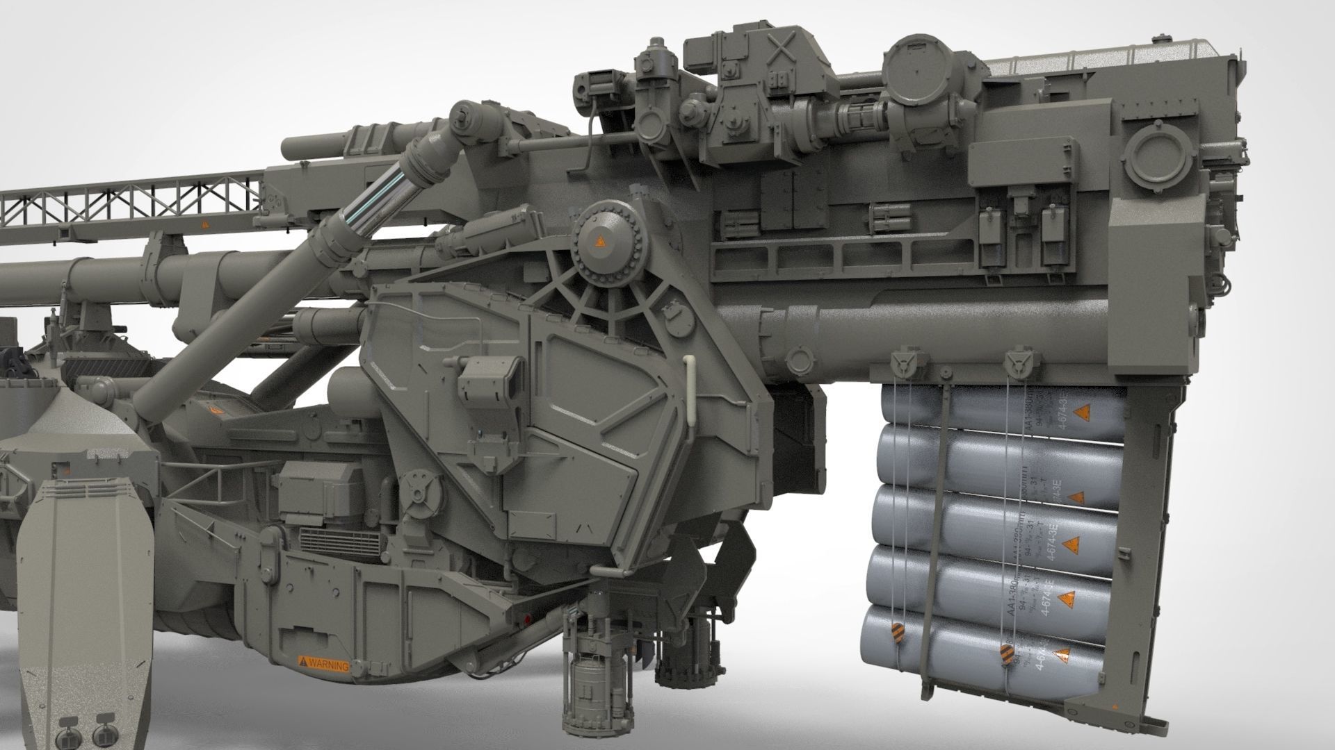 Sci fi cannon 380mm 3D model_16