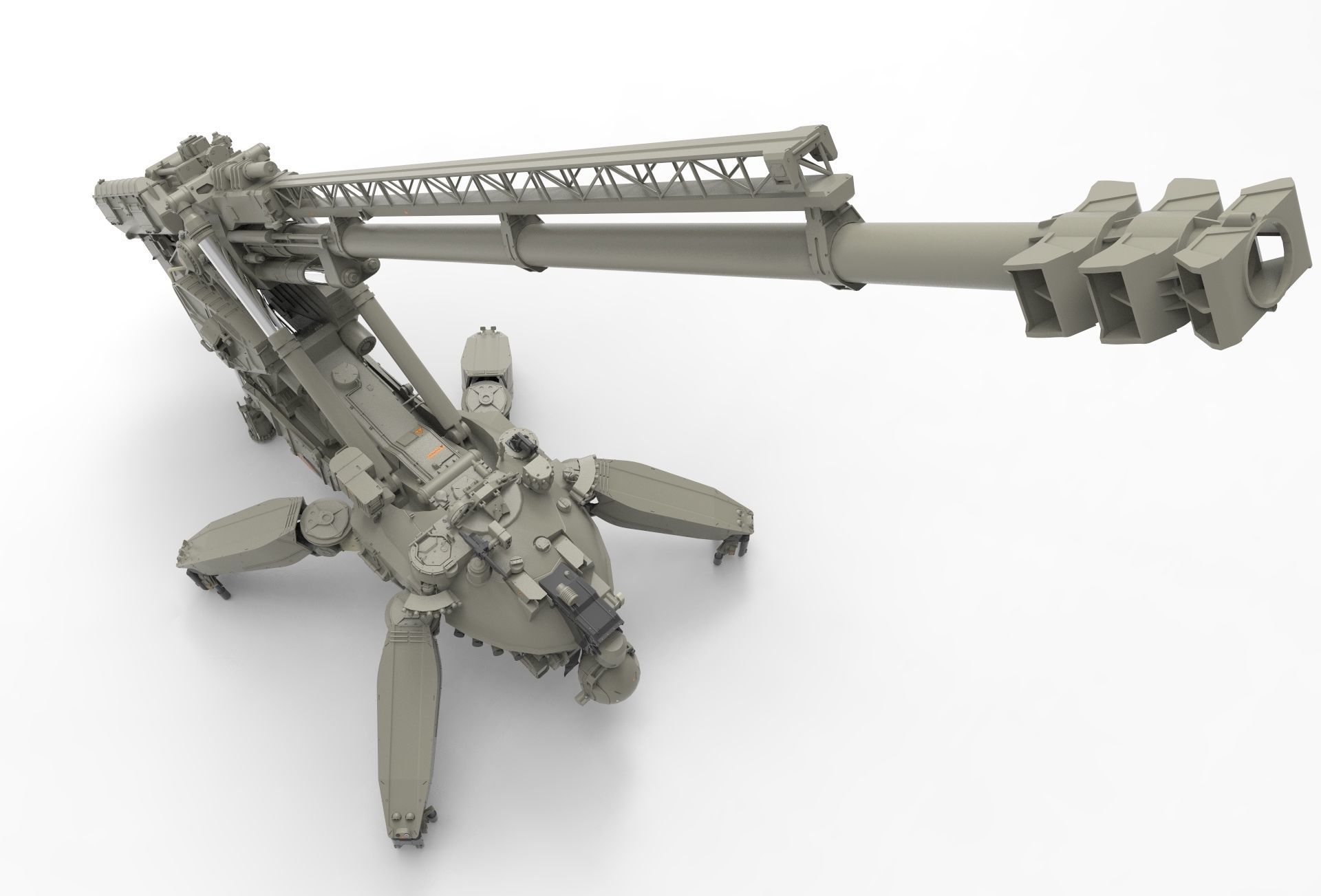 Sci fi cannon 380mm 3D model_22