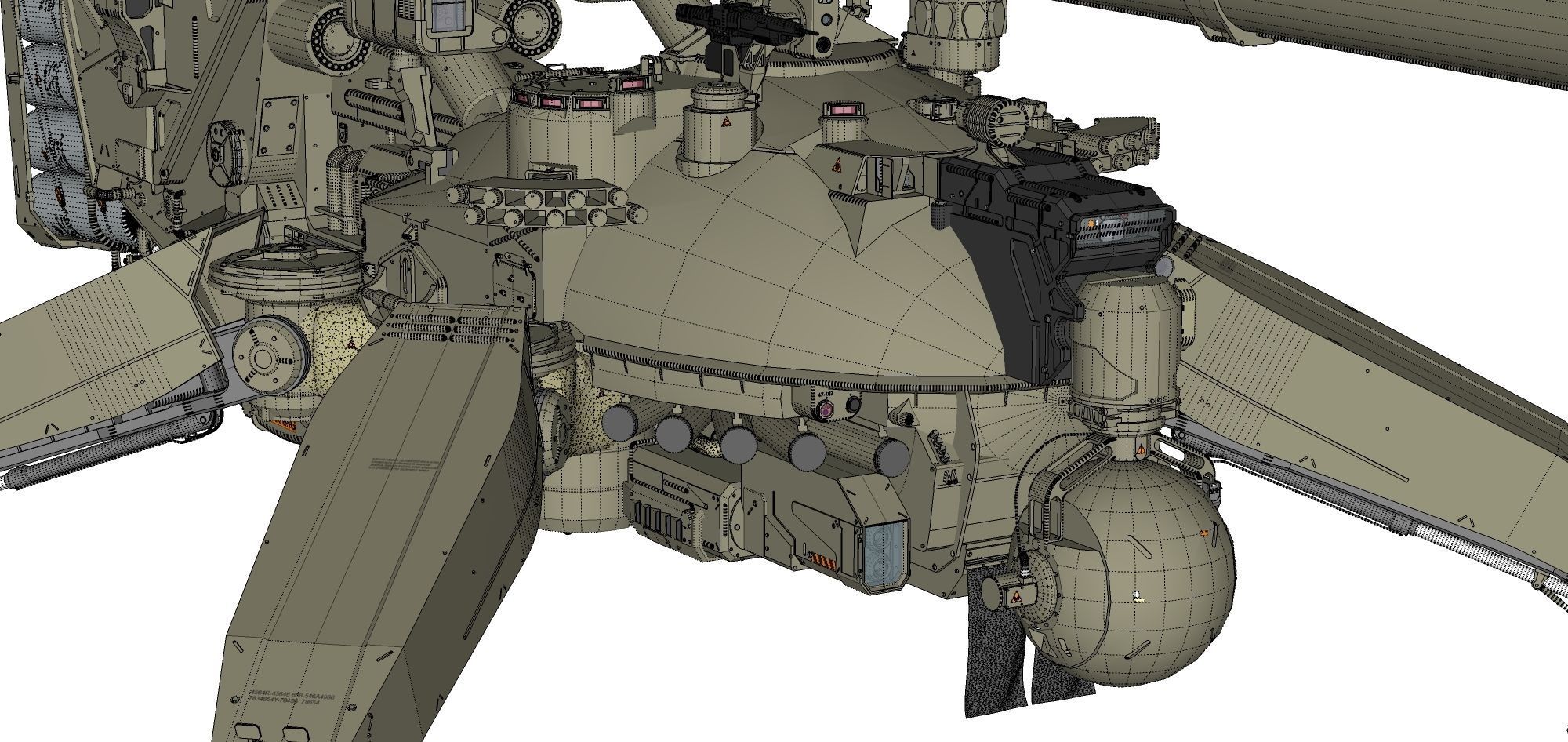 Sci fi cannon 380mm 3D model_37