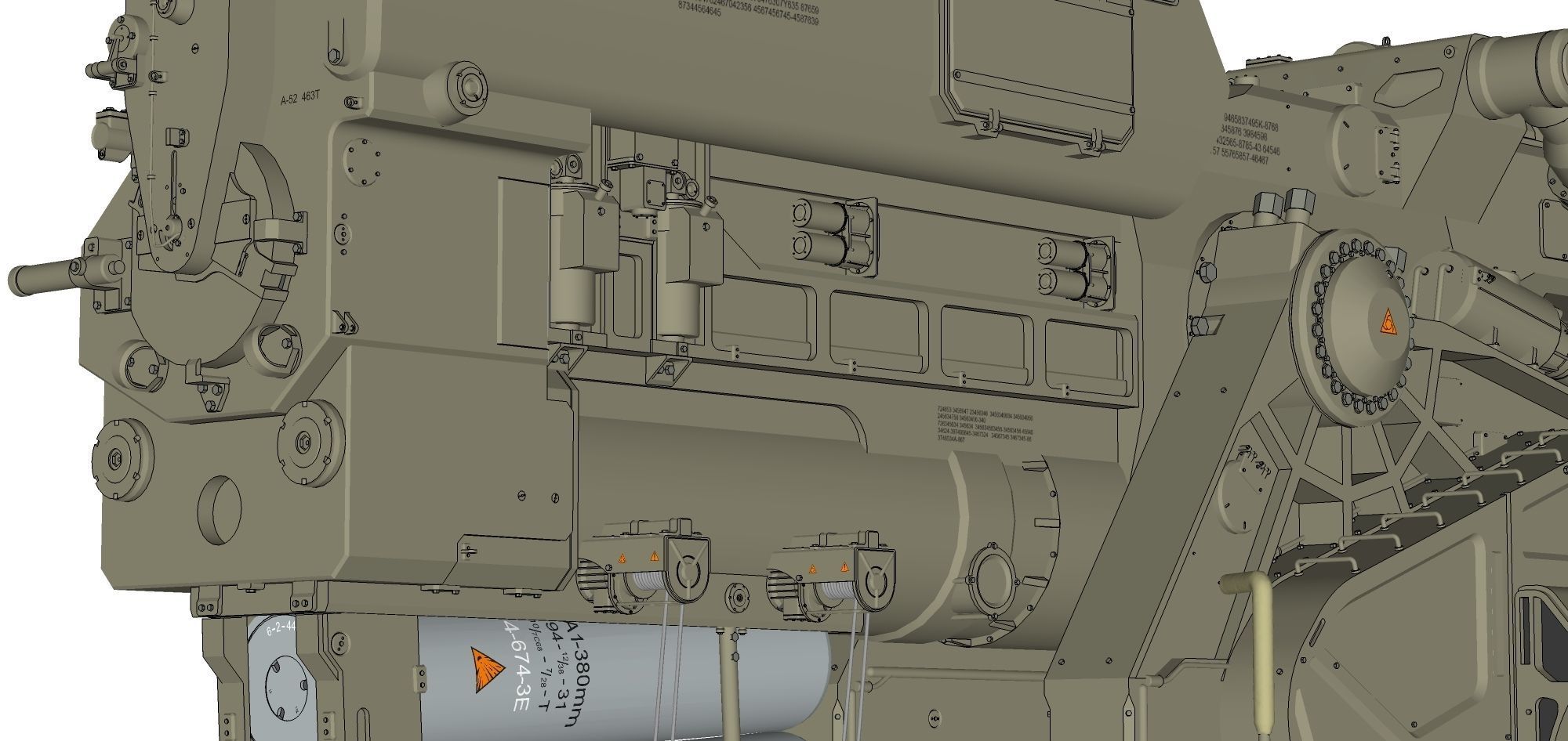Sci fi cannon 380mm 3D model_29