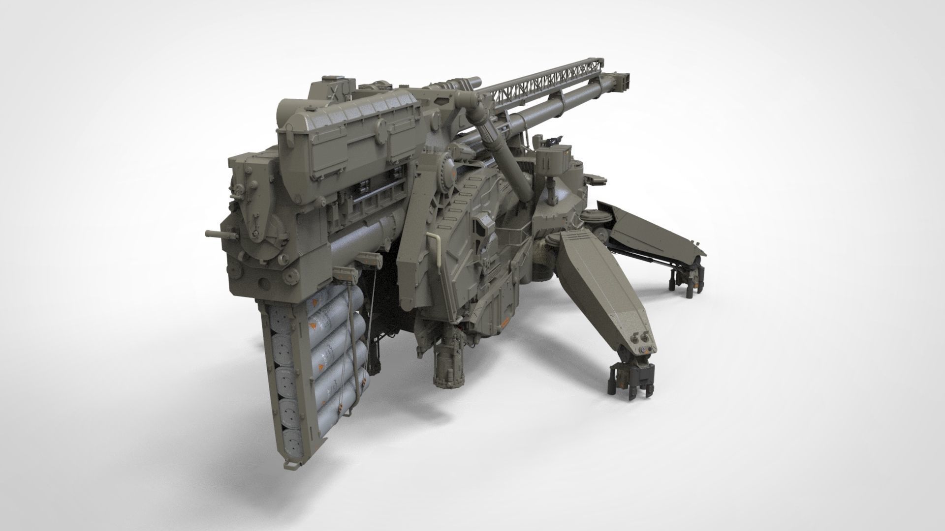 Sci fi cannon 380mm 3D model_6