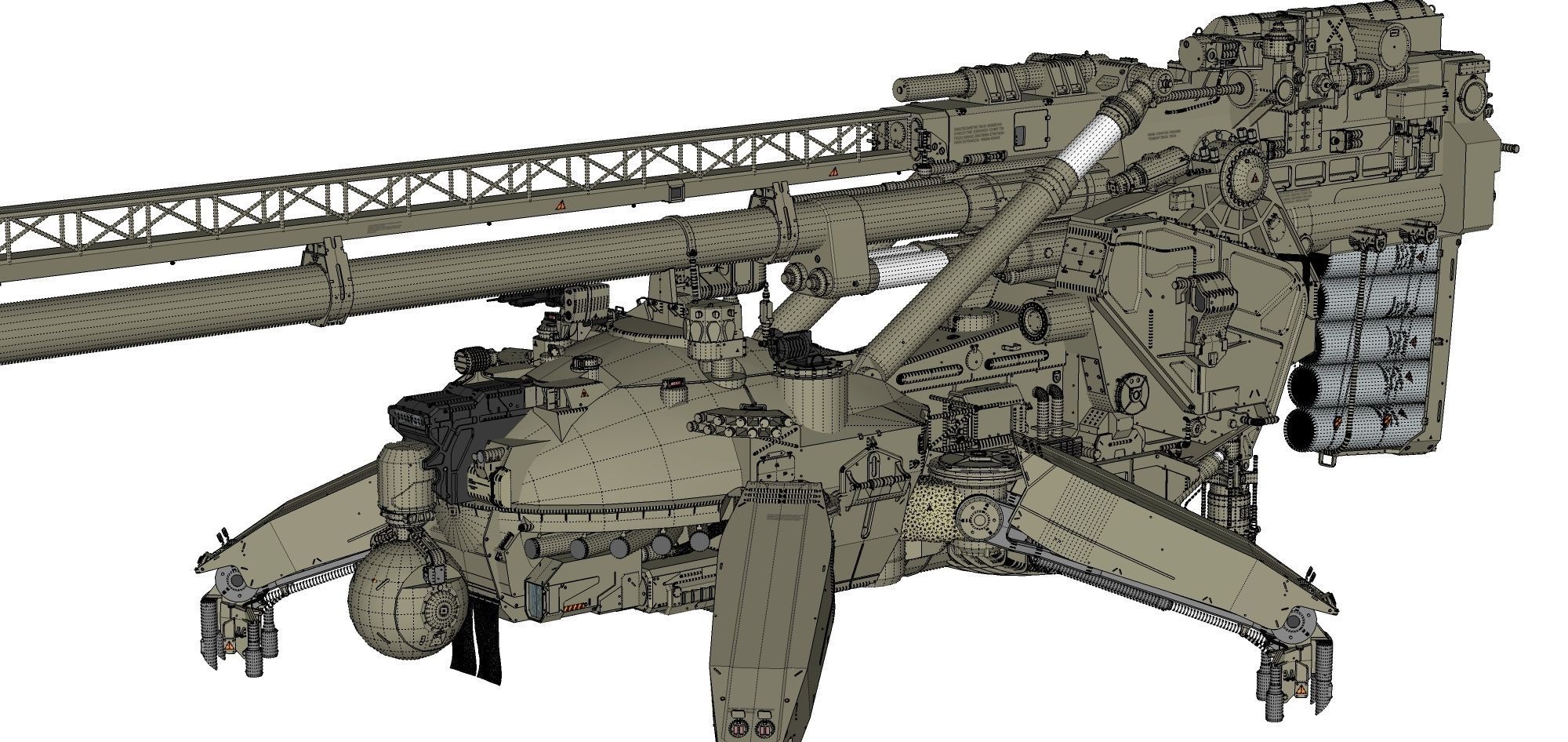 Sci fi cannon 380mm 3D model_33