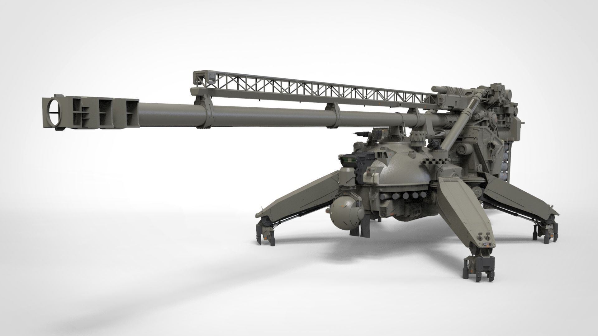 Sci fi cannon 380mm 3D model_2