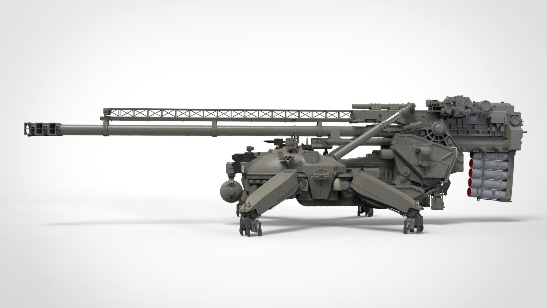 Sci fi cannon 380mm 3D model_3