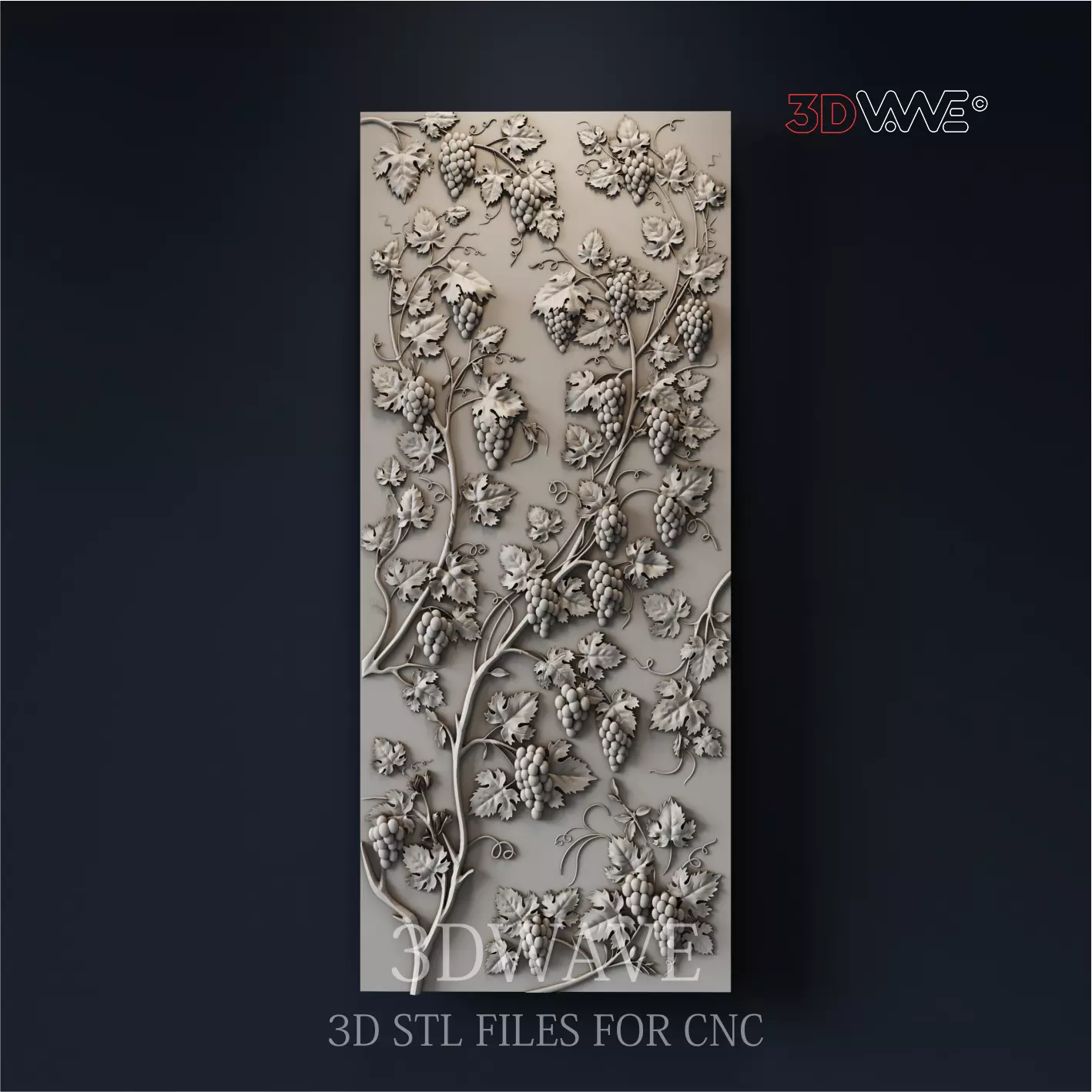 GRAPE WALL DECOR 3d stl files for CNC 3D print model_0