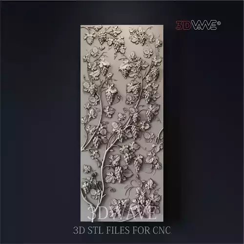 GRAPE WALL DECOR 3d stl files for CNC 3D print model