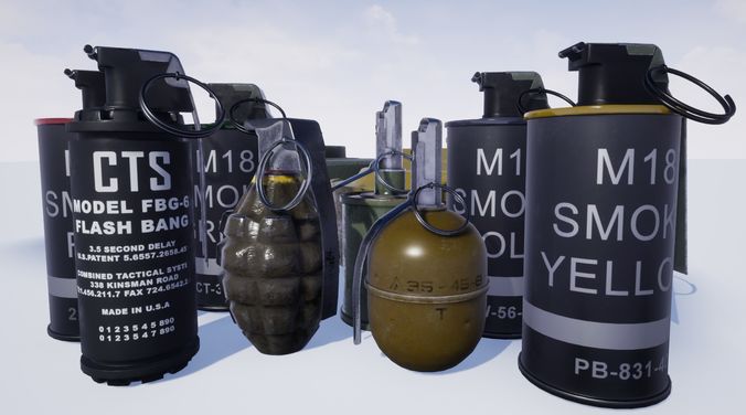 Grenade Pack Low-poly 3D model