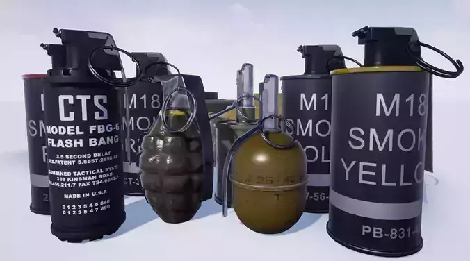 Grenade Pack Low-poly 3D model
