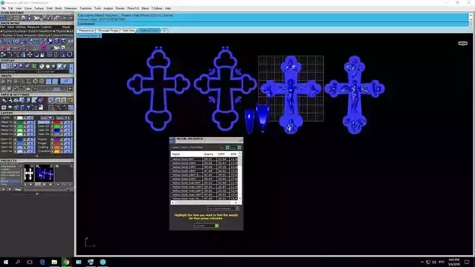 cross computer screen showing designs