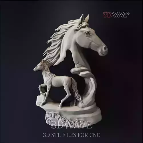 HORSES 3d stl files for CNC