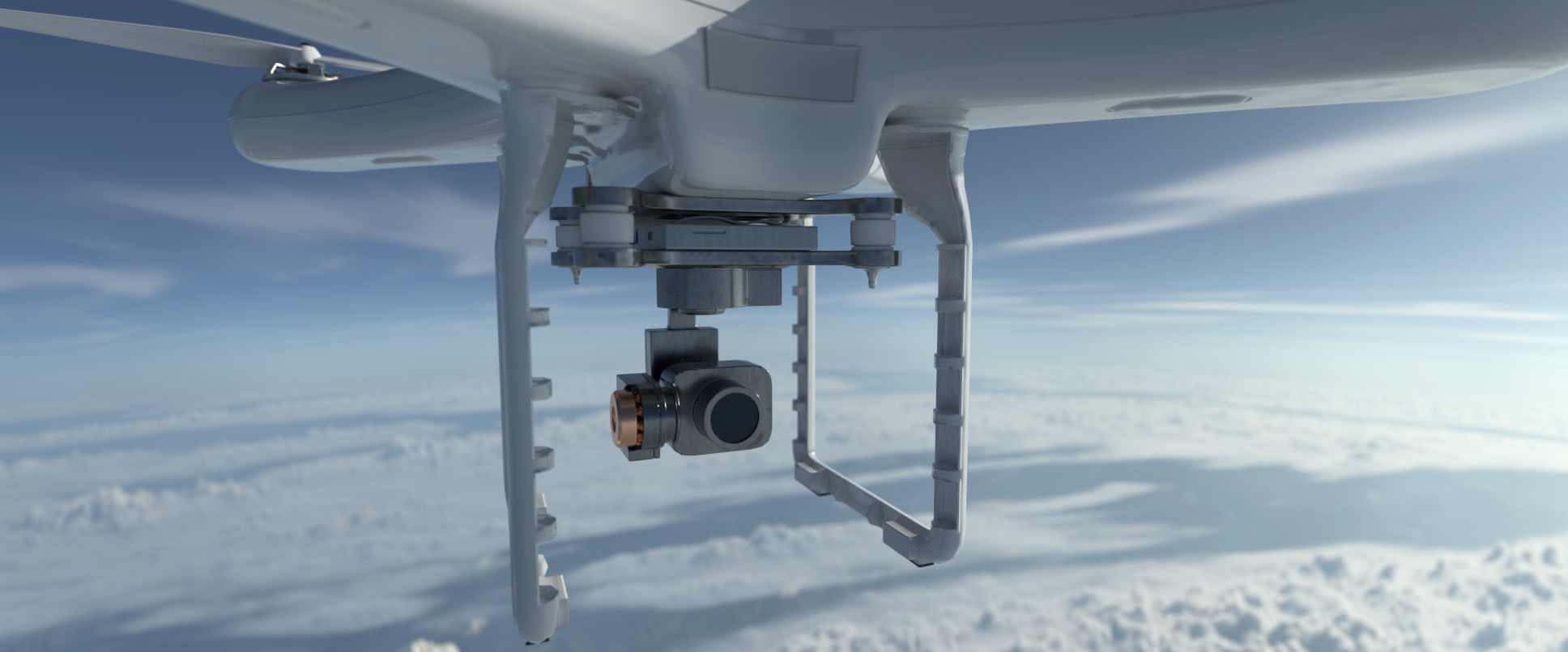 Drone flying in sky Free 3D model_1