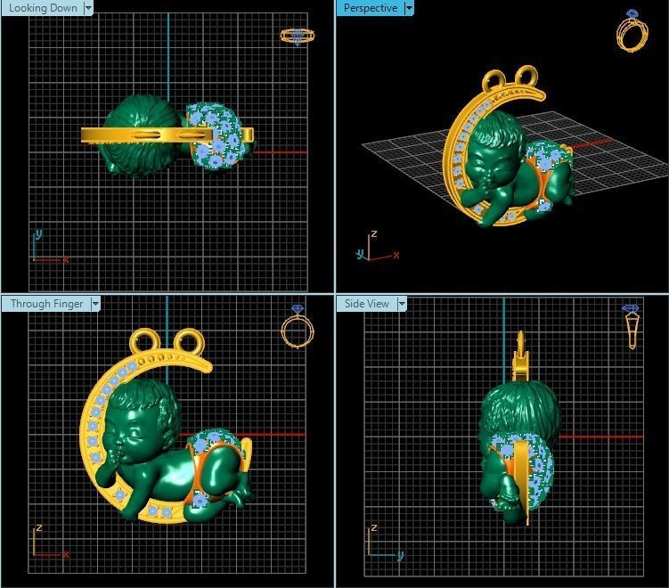 Pendant T01411 3D print model_2