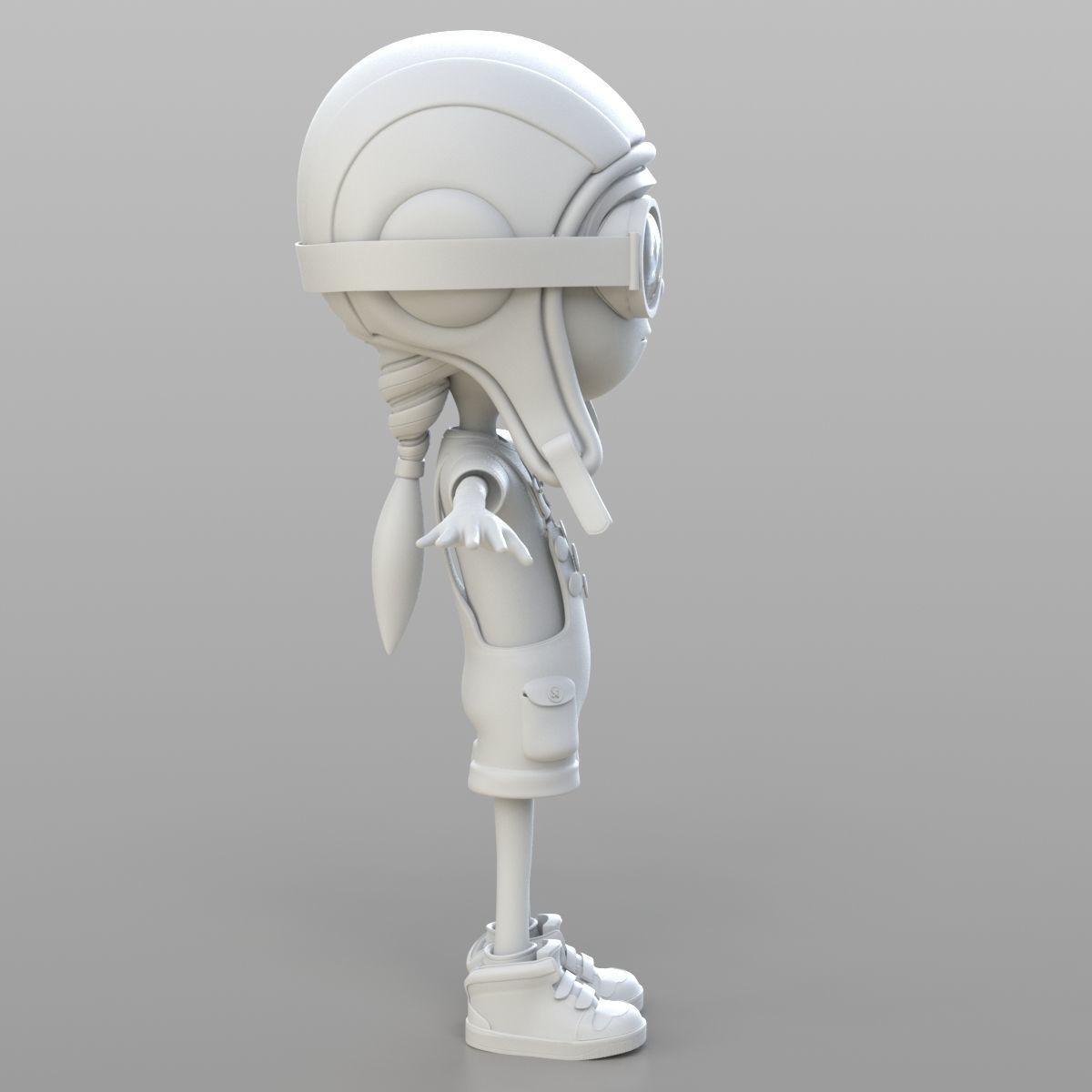 Cartoon Pilot Little Loli 3D model_5