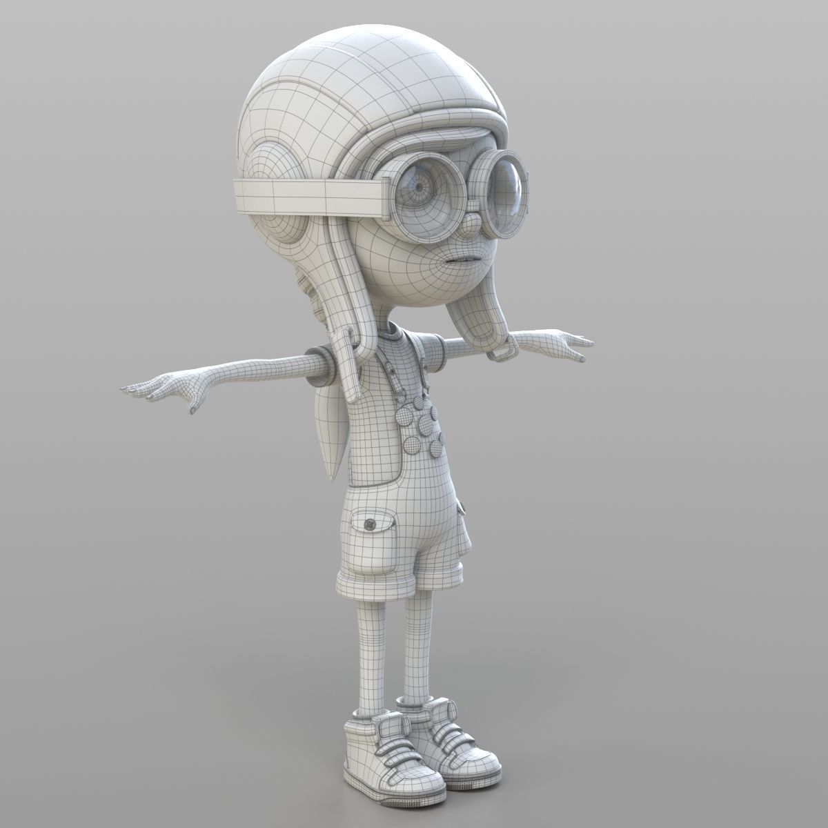 Cartoon Pilot Little Loli 3D model_1